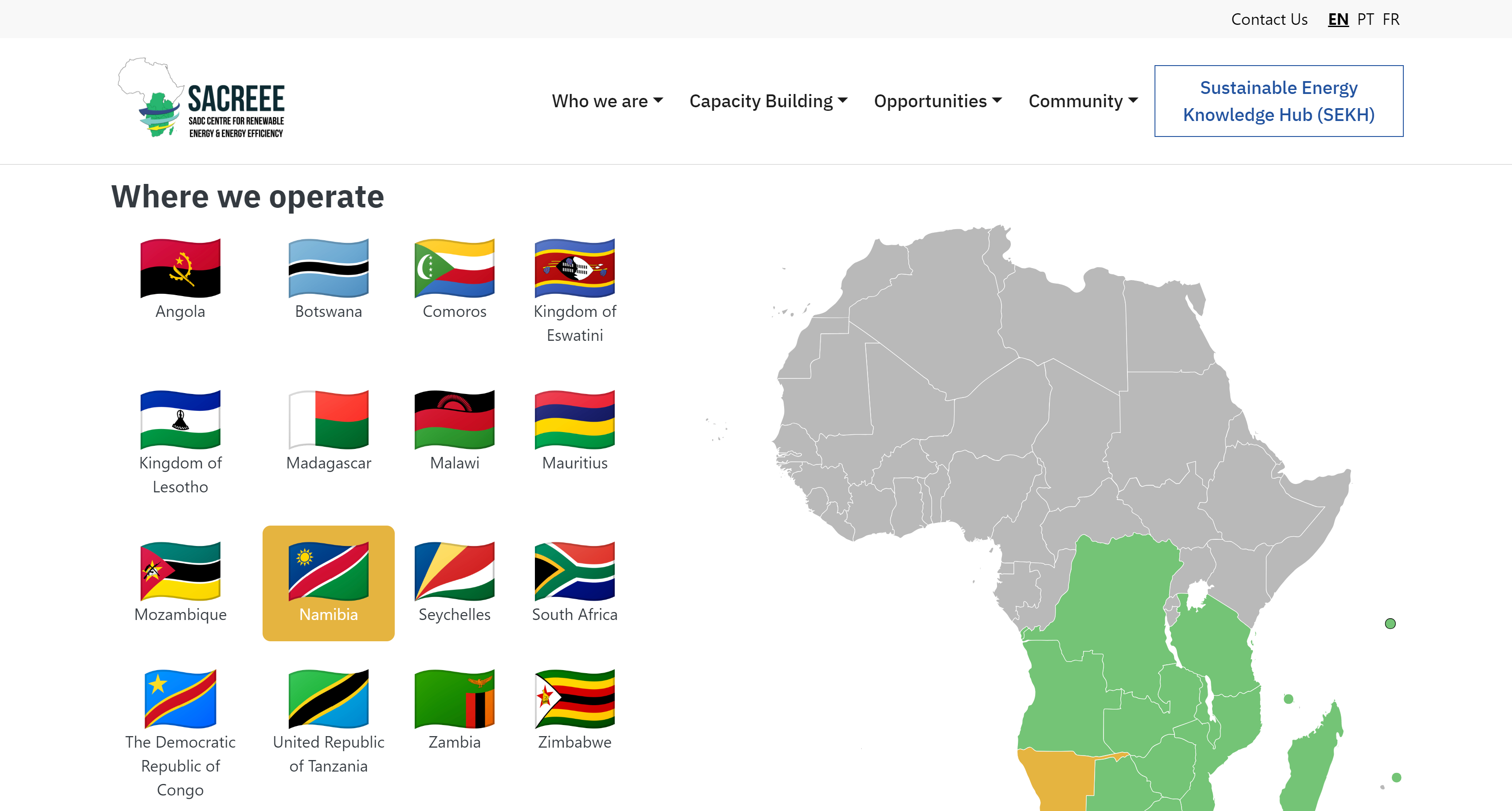 SACREEE Homepage - Flag Section