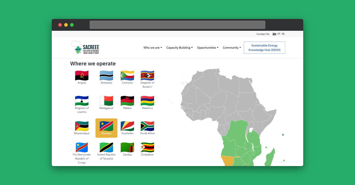 SACREEE Homepage - Flag Section