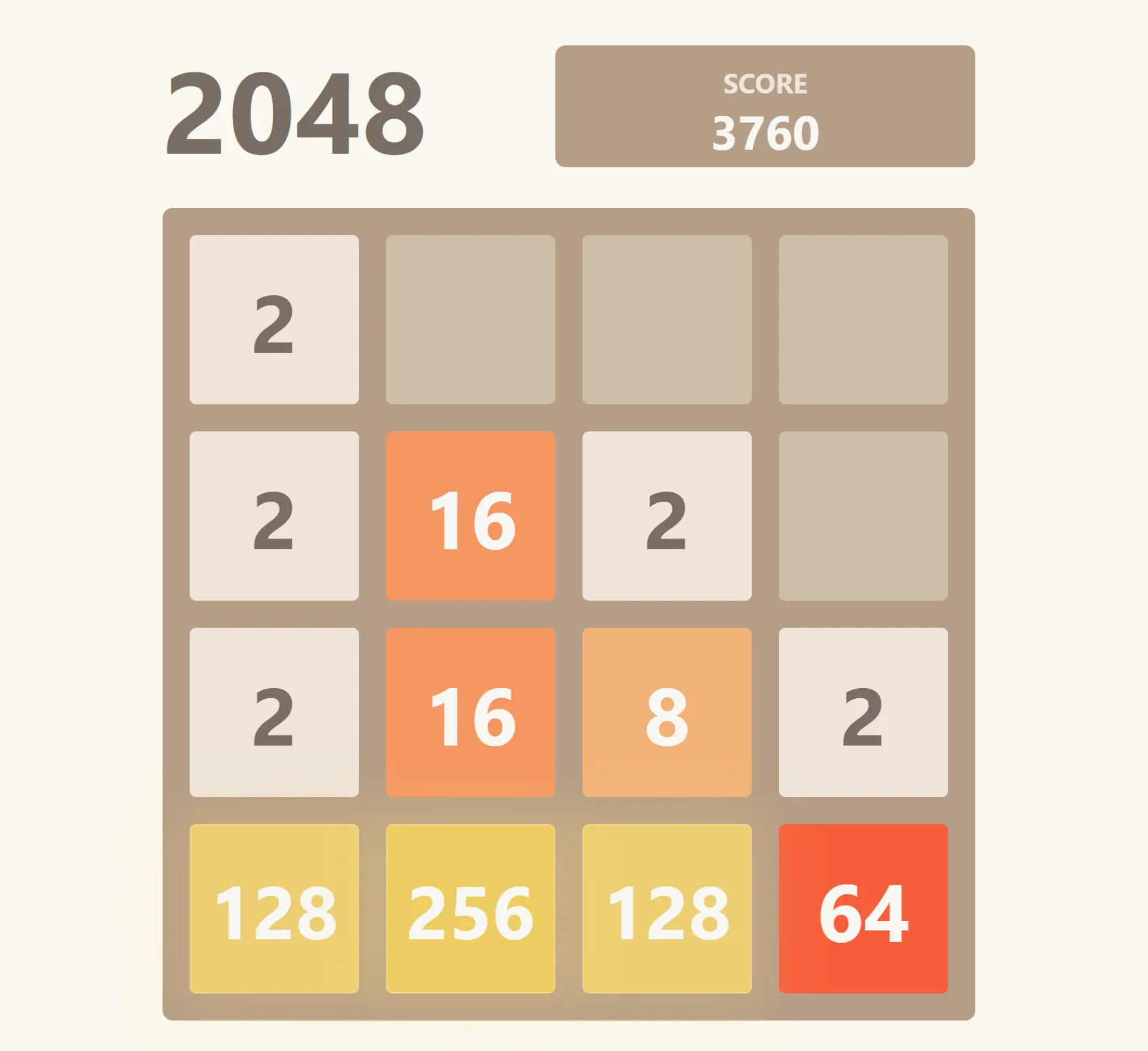 2048 game example