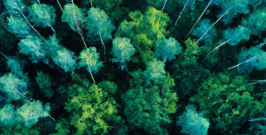 Forest image with midjourney AI