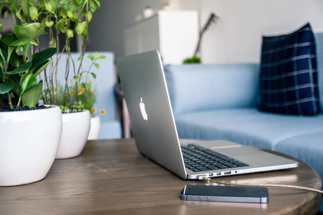 macbook in a table