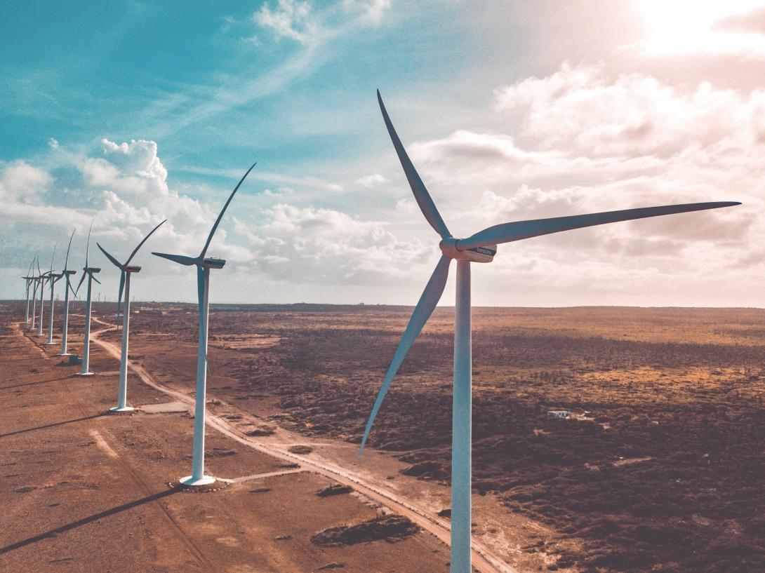 Wind energy production in a desert